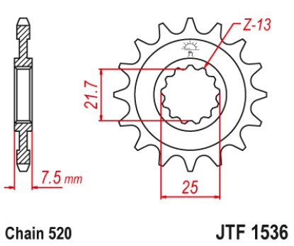 ΓΡΑΝΑΖΙ ΕΜΠΡΟΣΘΙΟ JTF1536.16RB - ΜΕ ΛΑΣΤΙΧΟ JT