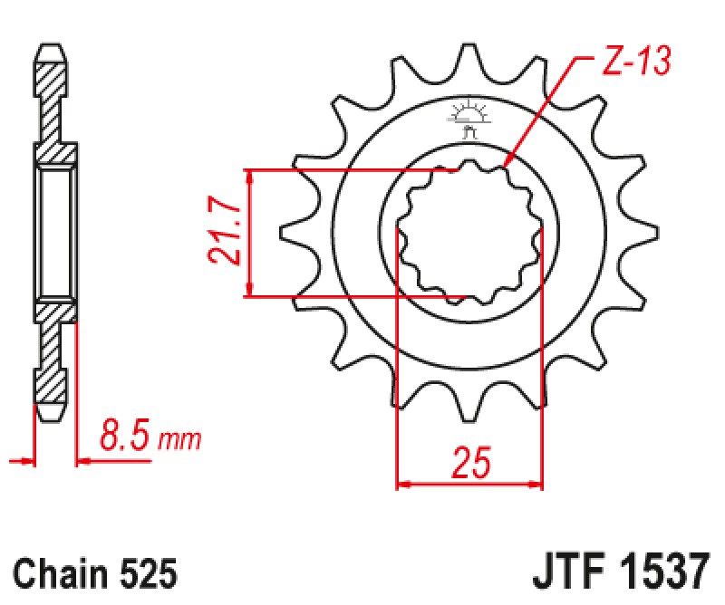 ΓΡΑΝΑΖΙ ΕΜΠΡΟΣΘΙΟ JTF1537.15RB - ΜΕ ΛΑΣΤΙΧΟ JT