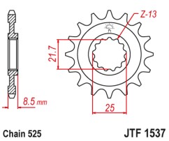 ΓΡΑΝΑΖΙ ΕΜΠΡΟΣΘΙΟ JTF1537.16RB - ΜΕ ΛΑΣΤΙΧΟ JT