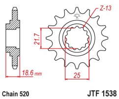 ΓΡΑΝΑΖΙ ΕΜΠΡΟΣΘΙΟ JTF1538.15RB - ΜΕ ΛΑΣΤΙΧΟ JT