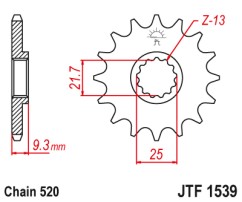 ΓΡΑΝΑΖΙ ΕΜΠΡΟΣΘΙΟ JTF1539.14RB - ΜΕ ΛΑΣΤΙΧΟ JT