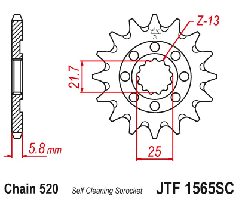 ΓΡΑΝΑΖΙ ΕΜΠΡΟΣΘΙΟ JTF1565.13SC - SELF CLEANING JT