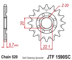 ΓΡΑΝΑΖΙ ΕΜΠΡΟΣΘΙΟ JTF1590.14SC - SELF CLEANING JT