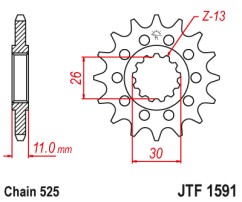 ΓΡΑΝΑΖΙ ΕΜΠΡΟΣΘΙΟ JTF1591.15RB - ΜΕ ΛΑΣΤΙΧΟ JT