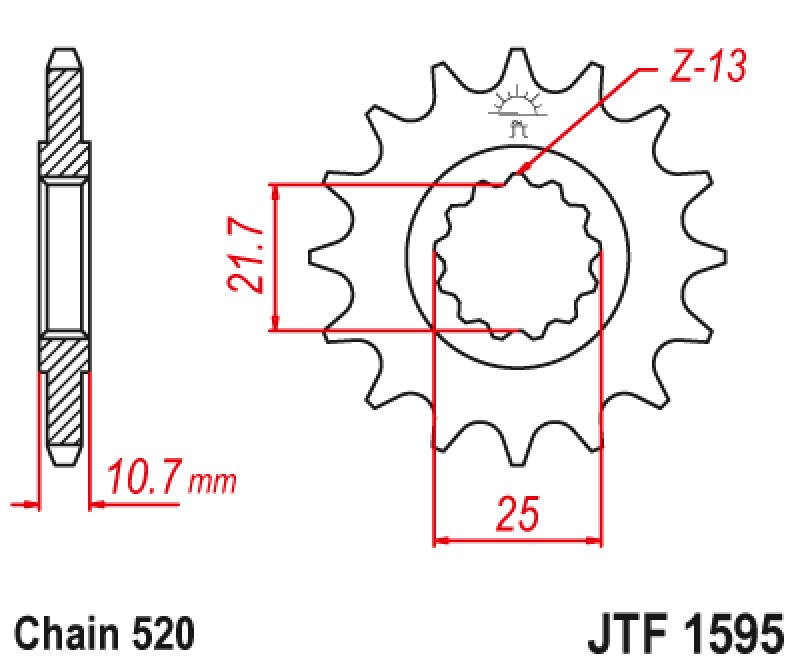 ΓΡΑΝΑΖΙ ΕΜΠΡΟΣΘΙΟ JTF1595.16RB - ΜΕ ΛΑΣΤΙΧΟ JT