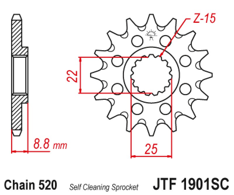 ΓΡΑΝΑΖΙ ΕΜΠΡΟΣΘΙΟ JTF1901.13SC - SELF CLEANING JT