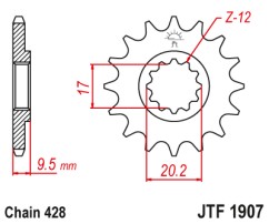 ΓΡΑΝΑΖΙ ΕΜΠΡΟΣΘΙΟ JTF1907.14 JT