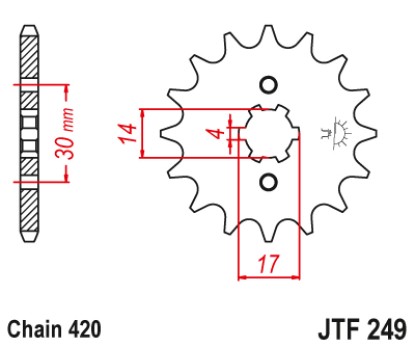 ΓΡΑΝΑΖΙ ΕΜΠΡΟΣΘΙΟ JTF249.13 JT