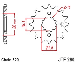 ΓΡΑΝΑΖΙ ΕΜΠΡΟΣΘΙΟ JTF280.13 JT