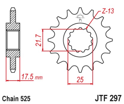 ΓΡΑΝΑΖΙ ΕΜΠΡΟΣΘΙΟ JTF297.15RB - ΜΕ ΛΑΣΤΙΧΟ JT