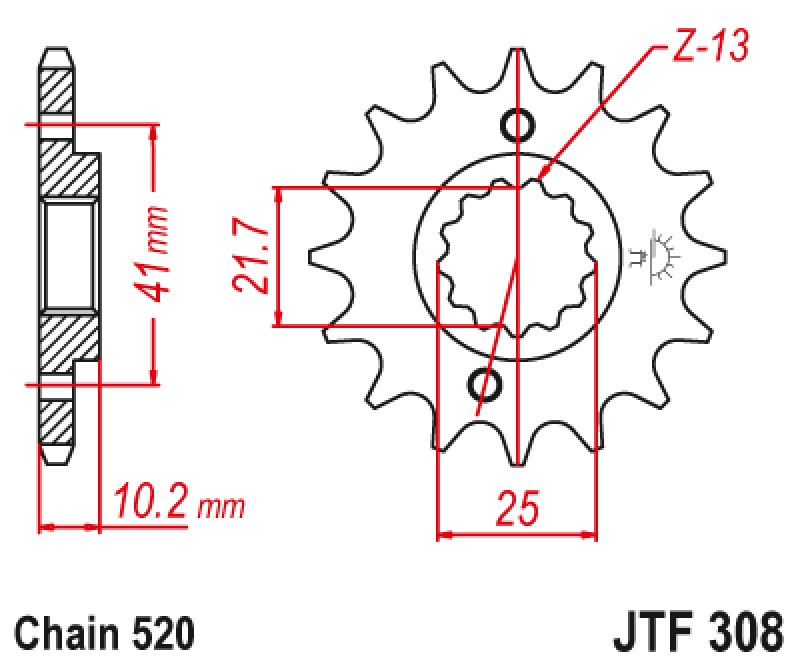 ΓΡΑΝΑΖΙ ΕΜΠΡΟΣΘΙΟ JTF308.14RB - ΜΕ ΛΑΣΤΙΧΟ JT