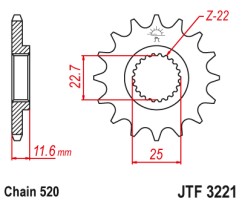 ΓΡΑΝΑΖΙ ΕΜΠΡΟΣΘΙΟ JTF3221.12 JT