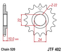 ΓΡΑΝΑΖΙ ΕΜΠΡΟΣΘΙΟ JTF402.14 JT