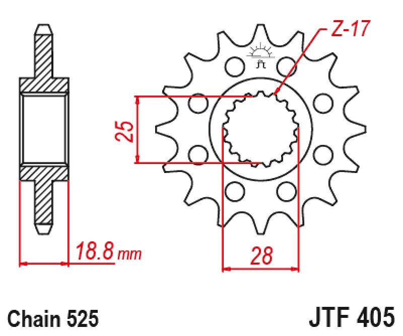 ΓΡΑΝΑΖΙ ΕΜΠΡΟΣΘΙΟ JTF405.20RB - ΜΕ ΛΑΣΤΙΧΟ JT