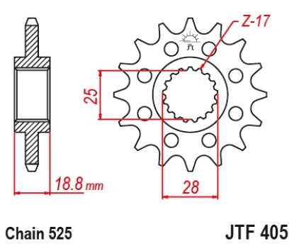 ΓΡΑΝΑΖΙ ΕΜΠΡΟΣΘΙΟ JTF405.20RB - ΜΕ ΛΑΣΤΙΧΟ JT