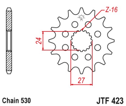 ΓΡΑΝΑΖΙ ΕΜΠΡΟΣΘΙΟ JTF423.17RB - ΜΕ ΛΑΣΤΙΧΟ JT