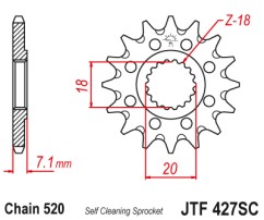 ΓΡΑΝΑΖΙ ΕΜΠΡΟΣΘΙΟ JTF427.12SC - SELF CLEANING JT