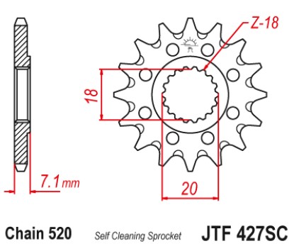 ΓΡΑΝΑΖΙ ΕΜΠΡΟΣΘΙΟ JTF427.13SC - SELF CLEANING JT