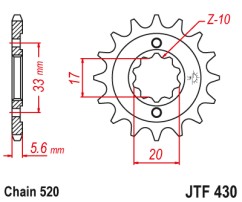 ΓΡΑΝΑΖΙ ΕΜΠΡΟΣΘΙΟ JTF430.13 JT