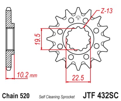 ΓΡΑΝΑΖΙ ΕΜΠΡΟΣΘΙΟ JTF432.13SC - SELF CLEANING JT