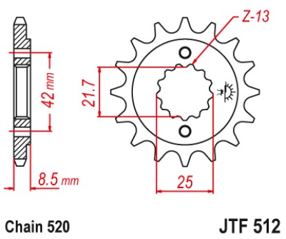 ΓΡΑΝΑΖΙ ΕΜΠΡΟΣΘΙΟ JTF512.15RB - ΜΕ ΛΑΣΤΙΧΟ JT