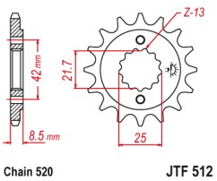 ΓΡΑΝΑΖΙ ΕΜΠΡΟΣΘΙΟ JTF512.17RB - ΜΕ ΛΑΣΤΙΧΟ JT