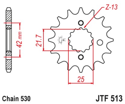 ΓΡΑΝΑΖΙ ΕΜΠΡΟΣΘΙΟ JTF513.15RB - ΜΕ ΛΑΣΤΙΧΟ JT