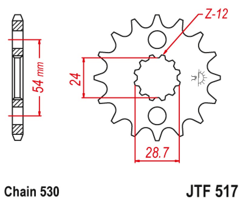 ΓΡΑΝΑΖΙ ΕΜΠΡΟΣΘΙΟ JTF517.17RB - ΜΕ ΛΑΣΤΙΧΟ JT