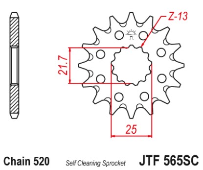 ΓΡΑΝΑΖΙ ΕΜΠΡΟΣΘΙΟ JTF565.14SC - SELF CLEANING JT