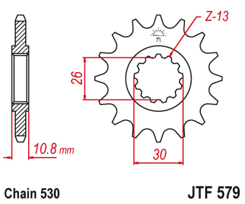 ΓΡΑΝΑΖΙ ΕΜΠΡΟΣΘΙΟ JTF579.17RB - ΜΕ ΛΑΣΤΙΧΟ JT