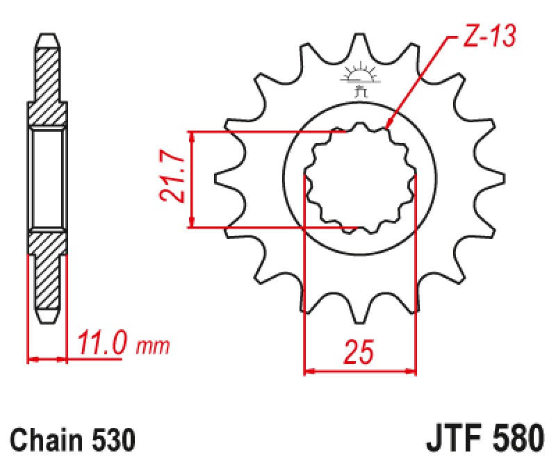 ΓΡΑΝΑΖΙ ΕΜΠΡΟΣΘΙΟ JTF580.16RB - ΜΕ ΛΑΣΤΙΧΟ JT