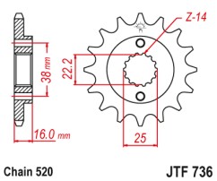 ΓΡΑΝΑΖΙ ΕΜΠΡΟΣΘΙΟ JTF736.14 JT