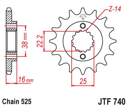 ΓΡΑΝΑΖΙ ΕΜΠΡΟΣΘΙΟ JTF740.15RB - ΜΕ ΛΑΣΤΙΧΟ JT