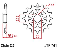 ΓΡΑΝΑΖΙ ΕΜΠΡΟΣΘΙΟ JTF741.14 JT