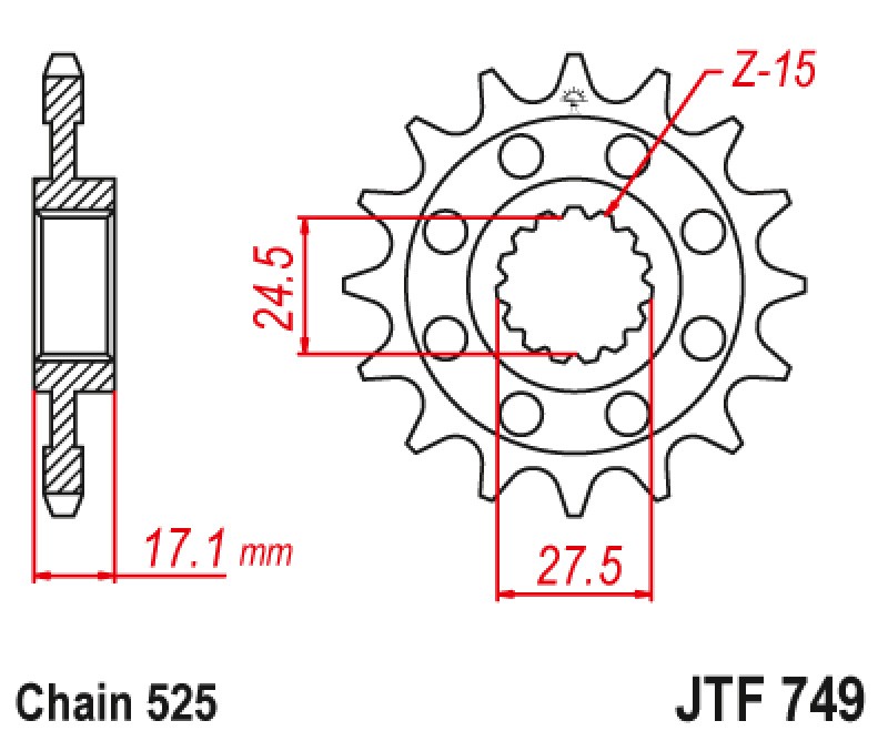 ΓΡΑΝΑΖΙ ΕΜΠΡΟΣΘΙΟ JTF749.14 JT