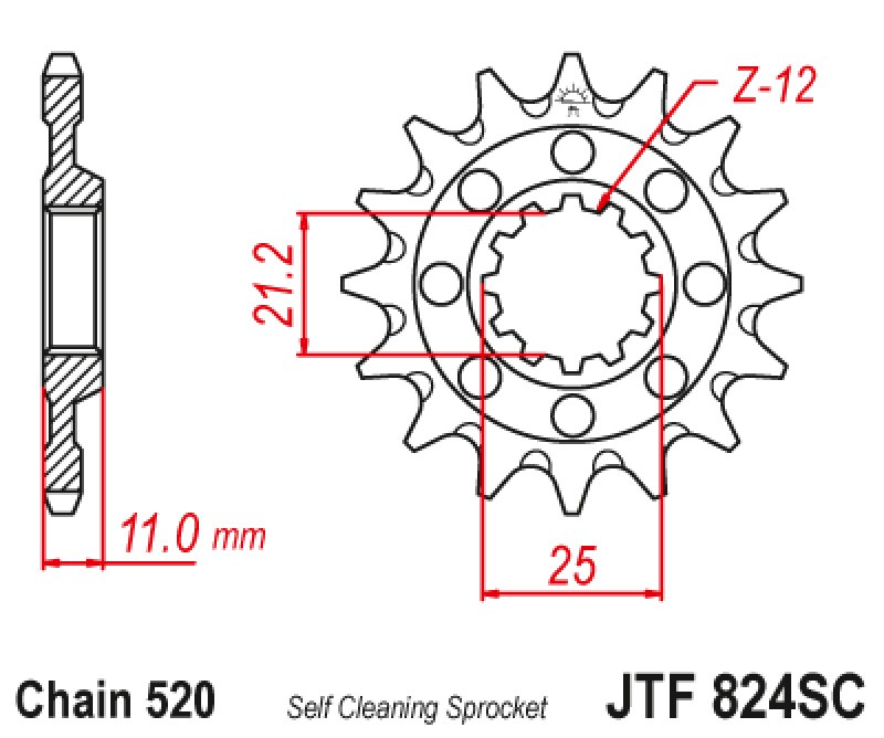 ΓΡΑΝΑΖΙ ΕΜΠΡΟΣΘΙΟ JTF824.13SC - SELF CLEANING JT