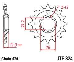 ΓΡΑΝΑΖΙ ΕΜΠΡΟΣΘΙΟ JTF824.17 JT