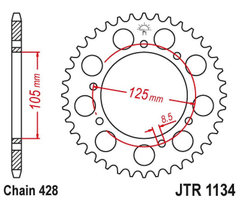 Γρανάζι πίσω JTR1134.48ZBK JT