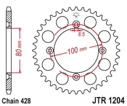 Γρανάζι πίσω JTR1204.50ZBK JT