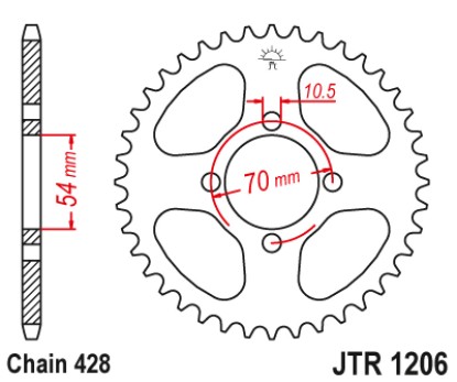 Γρανάζι πίσω JTR1206.42ZBK JT