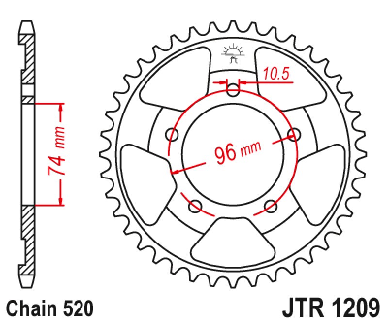 Γρανάζι πίσω JTR1209.41 JT