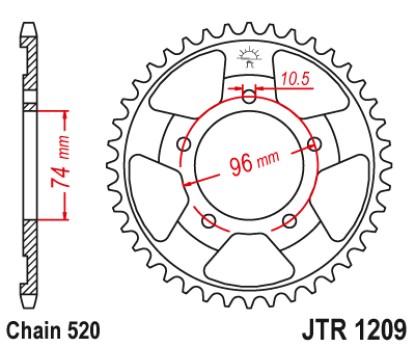 Γρανάζι πίσω JTR1209.41 JT