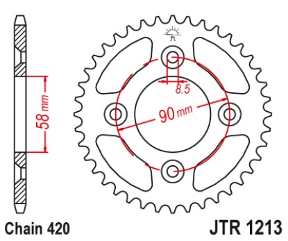 Γρανάζι πίσω JTR1213.37ZBK JT