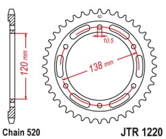 Γρανάζι πίσω JTR1220.38 JT