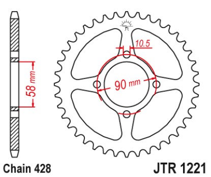 Γρανάζι πίσω JTR1221.44ZBK JT