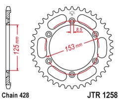 Γρανάζι πίσω JTR1258.54 JT