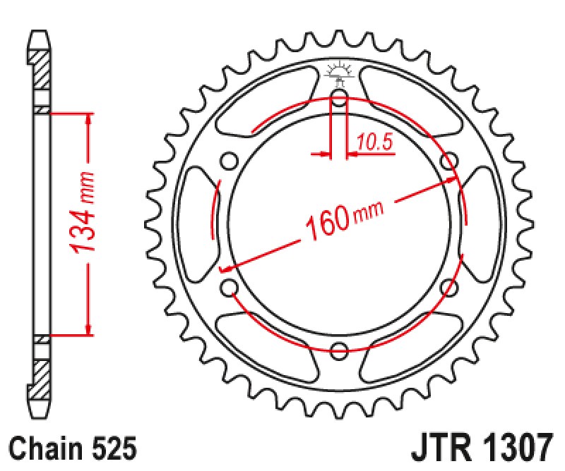 Γρανάζι πίσω JTR1307.41ZBK JT