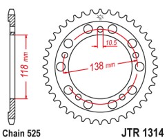 Γρανάζι πίσω JTR1314.39 JT