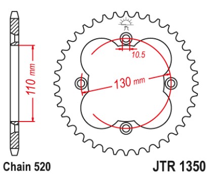 Γρανάζι πίσω JTR1350.38ZBK JT