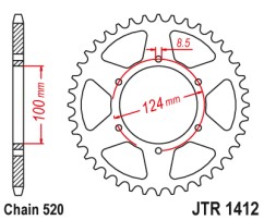 Γρανάζι πίσω JTR1412.37 JT